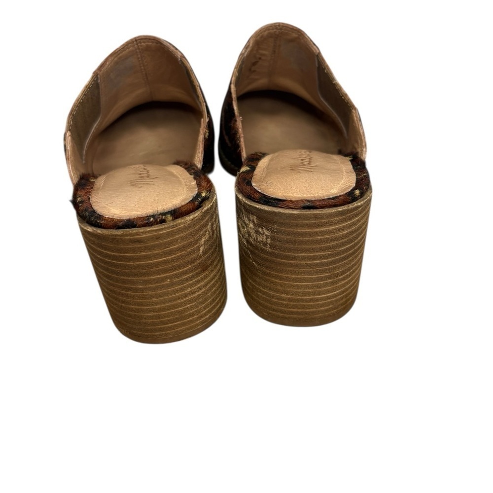 Madewell The Carey brown cheetah print Mules Real Calf Hair sz 7 preloved - Picture 7 of 9